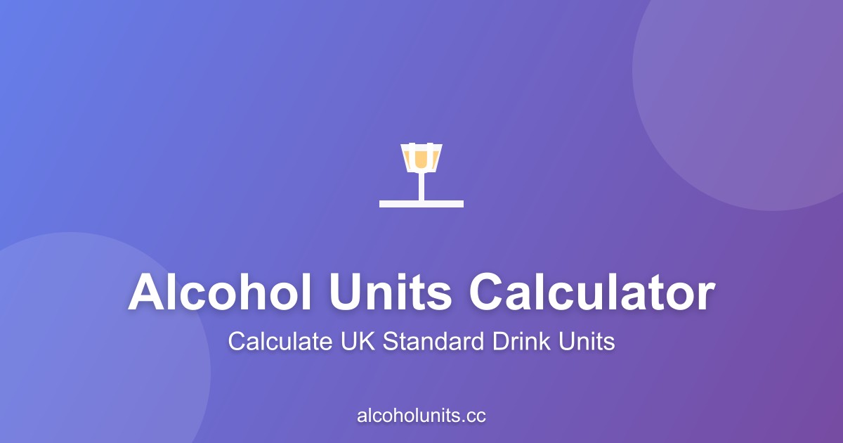 Alcohol Units Calculator - UK, US & Canada Standard Drink Units ...